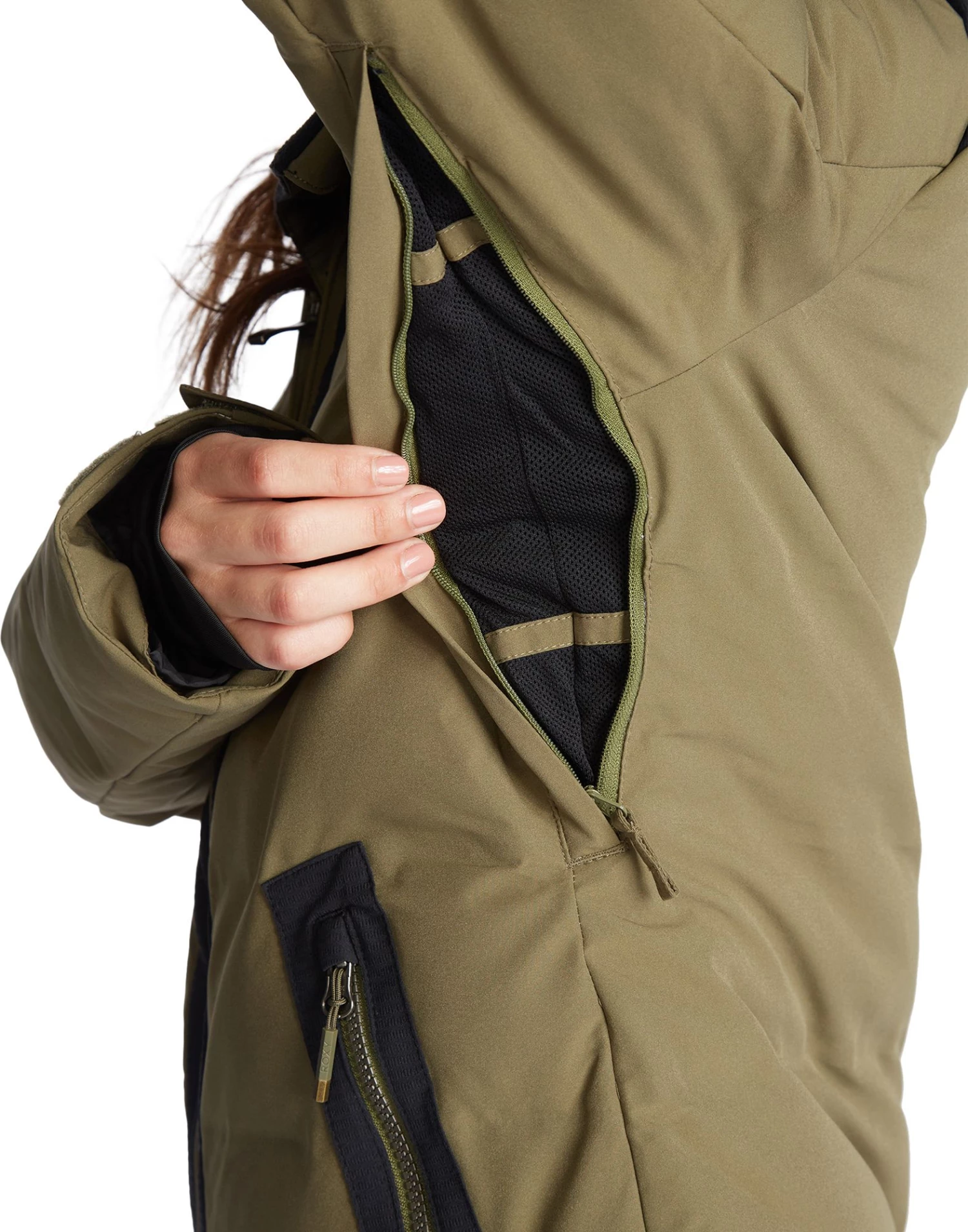 Roxy Women's Clouded Snow Jacket For Women Burnt Olive 9 Roxy Women's Clouded Snow Jacket For Women Burnt Olive - Image 9