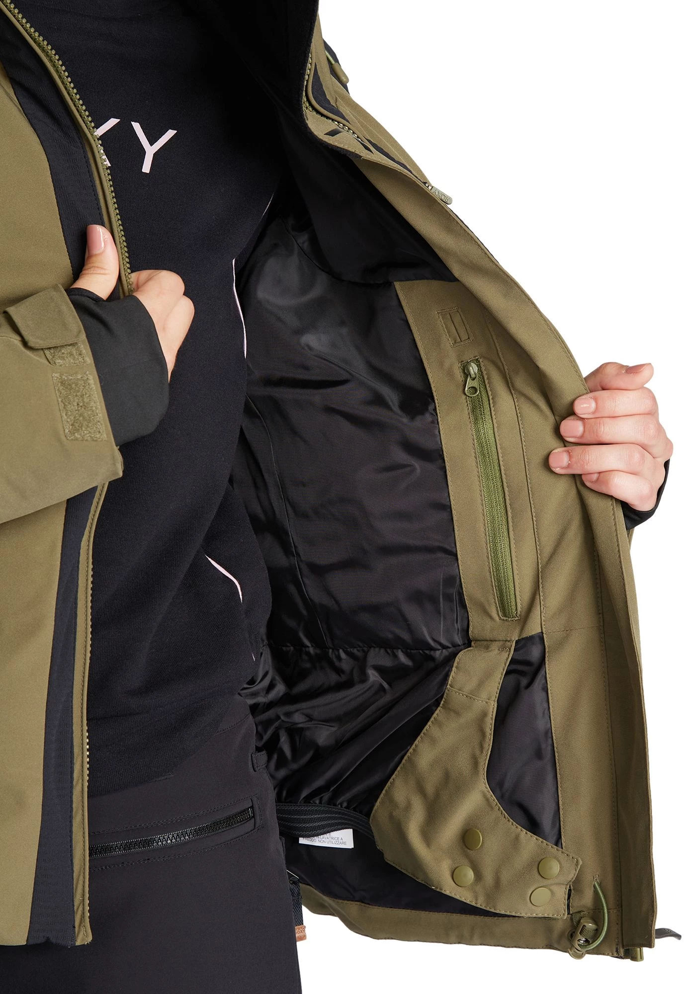 Roxy Women's Clouded Snow Jacket For Women Burnt Olive 10 Roxy Women's Clouded Snow Jacket For Women Burnt Olive - Image 10