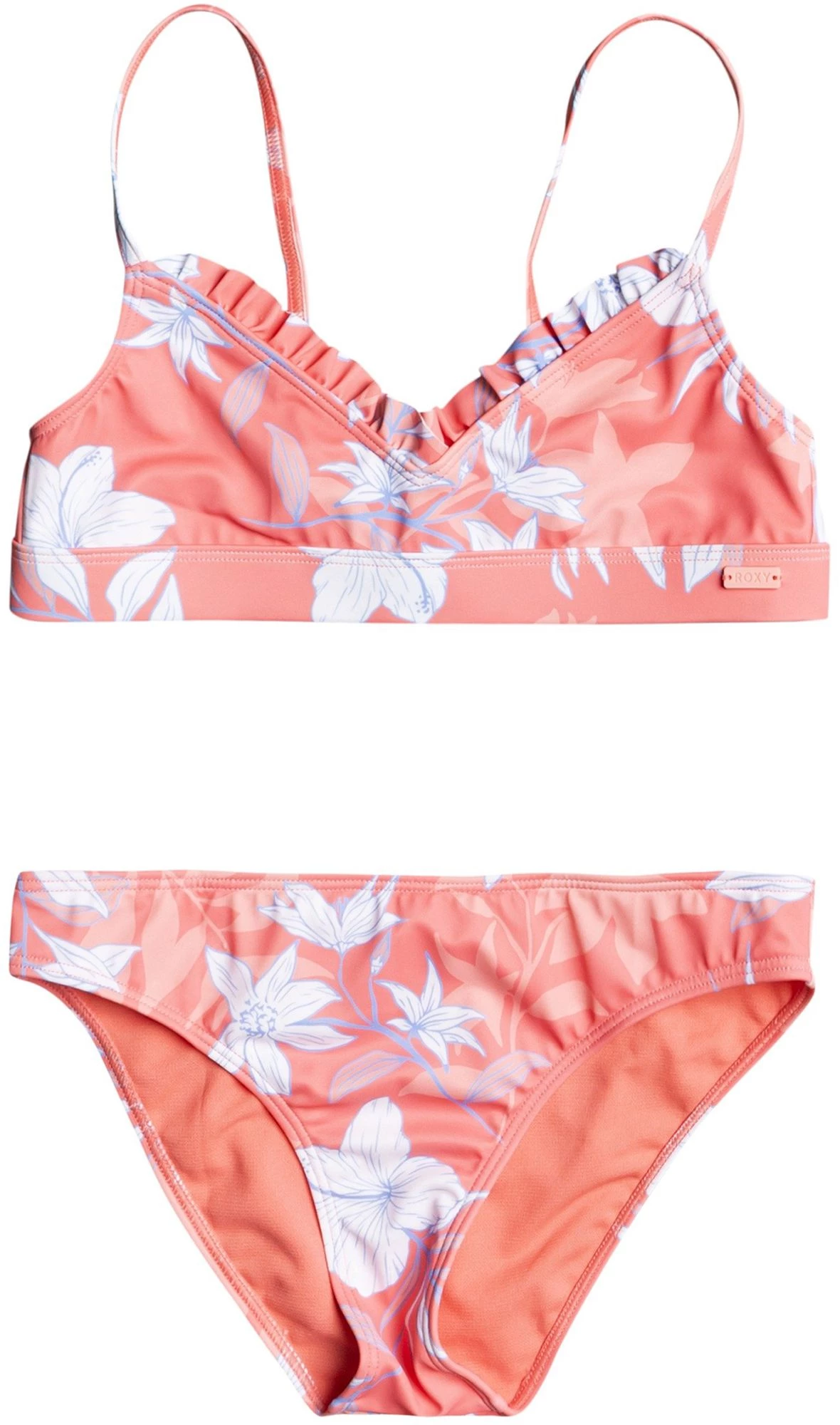 Roxy Girls' Bloom Paradise Bikini For Girls' Shell Pink/sunburst Florl 1 Roxy Girls' Bloom Paradise Bikini For Girls' Shell Pink/sunburst Florl