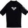Roxy Girls' Wholehearted Short Sleeve Rashguard For Girls' Anthracite