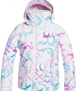 Roxy Girls' Jetty Snow Jacket For Girls' Bright White Macha