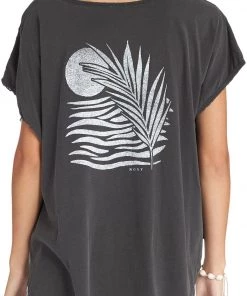 Roxy Women's Blocky Beach Graphic T-Shirt For Women Anthracite