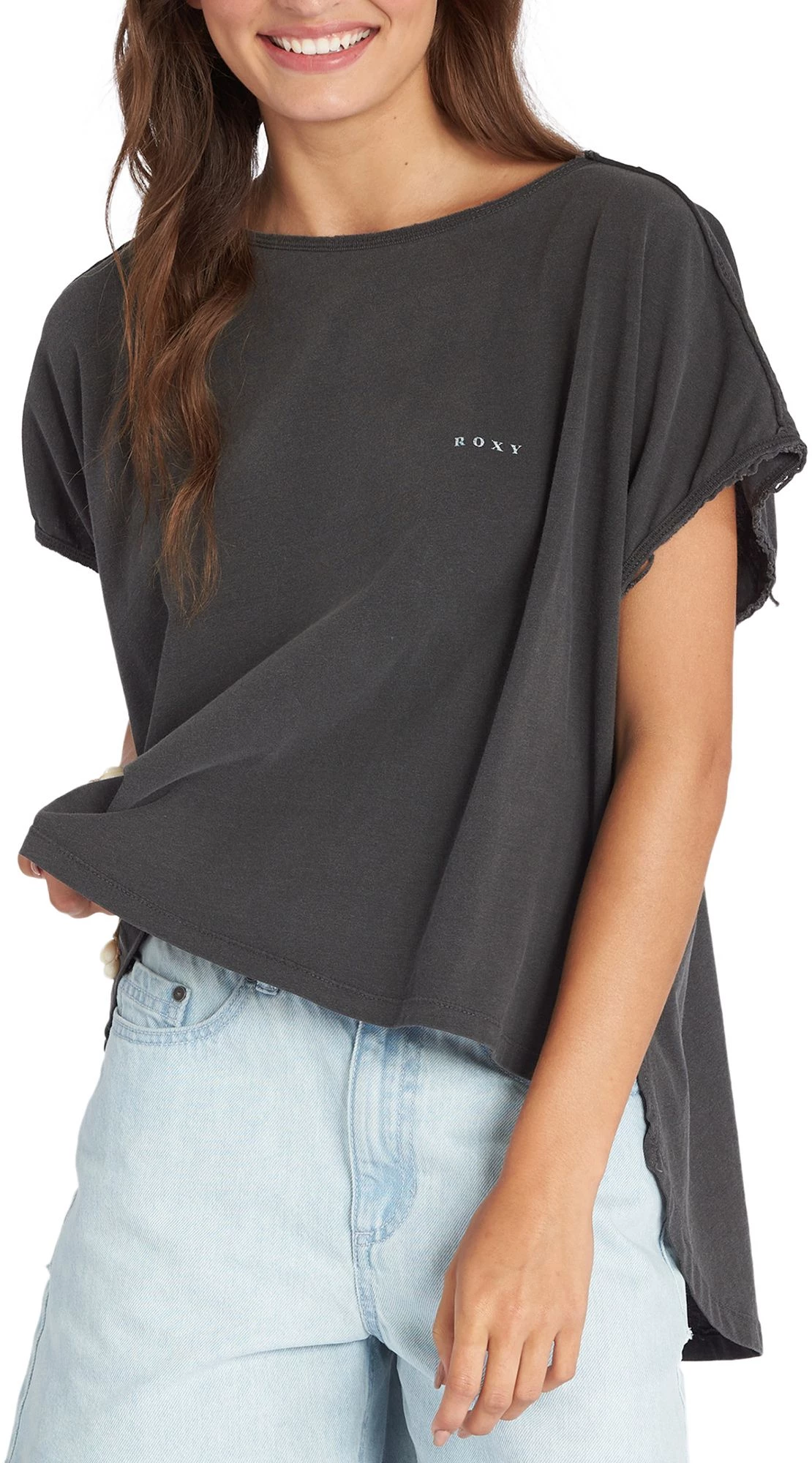 Roxy Women's Blocky Beach Graphic T-Shirt For Women Anthracite 3 Roxy Women's Blocky Beach Graphic T-Shirt For Women Anthracite - Image 3