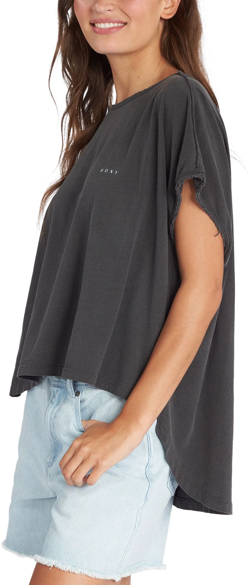 Roxy Women's Blocky Beach Graphic T-Shirt For Women Anthracite 4 Roxy Women's Blocky Beach Graphic T-Shirt For Women Anthracite - Image 4