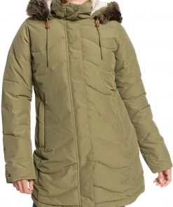 Roxy Women's Ellie Waterproof Jacket For Women Burnt Olive