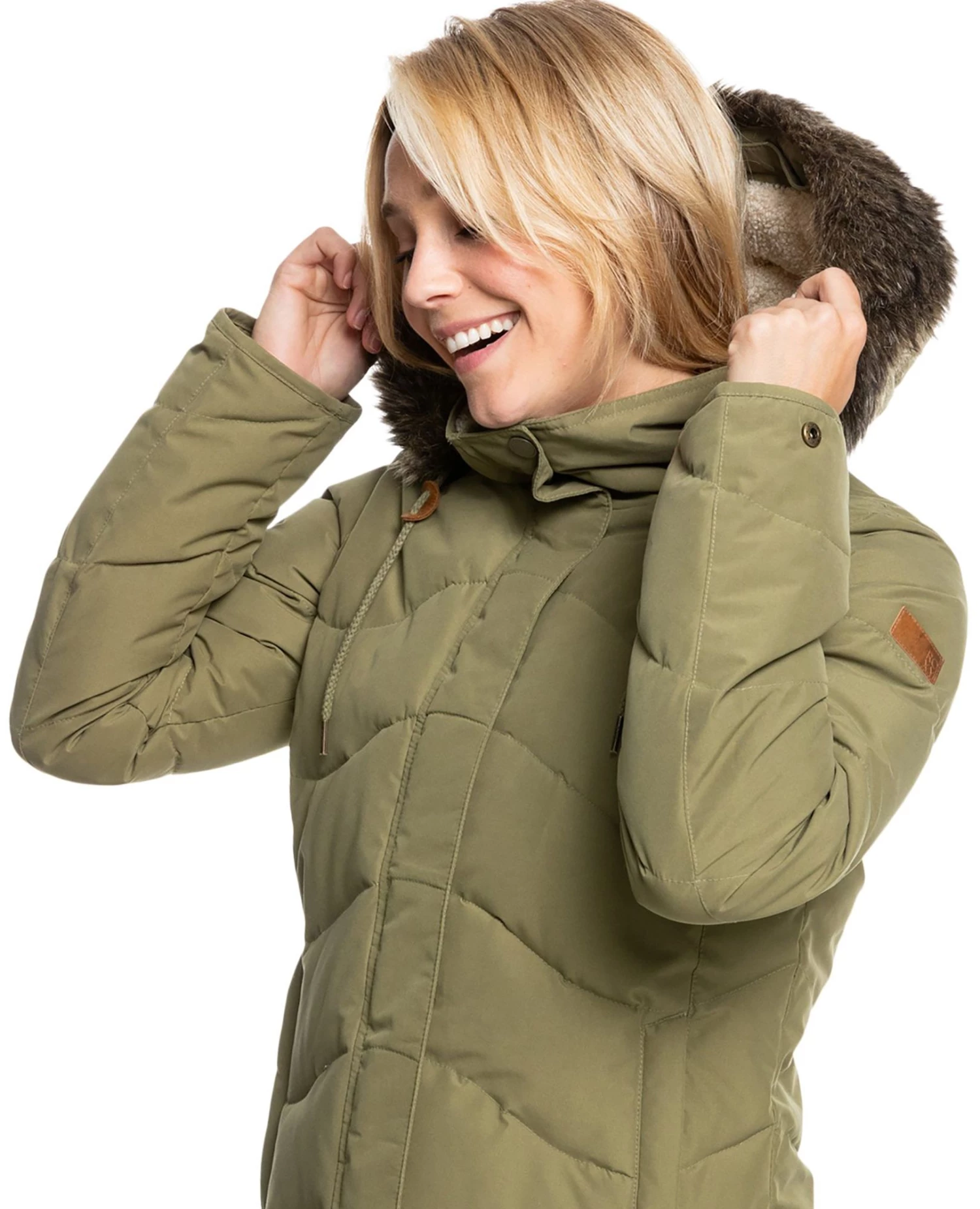Roxy Women's Ellie Waterproof Jacket For Women Burnt Olive 3 Roxy Women's Ellie Waterproof Jacket For Women Burnt Olive - Image 3