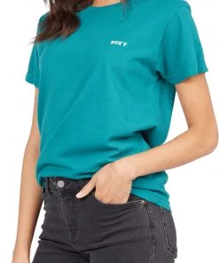 Roxy Women's Deep Sea Short Sleeve T-Shirt For Women Teal Green -Cheap Roxy Shop unnamed file 670