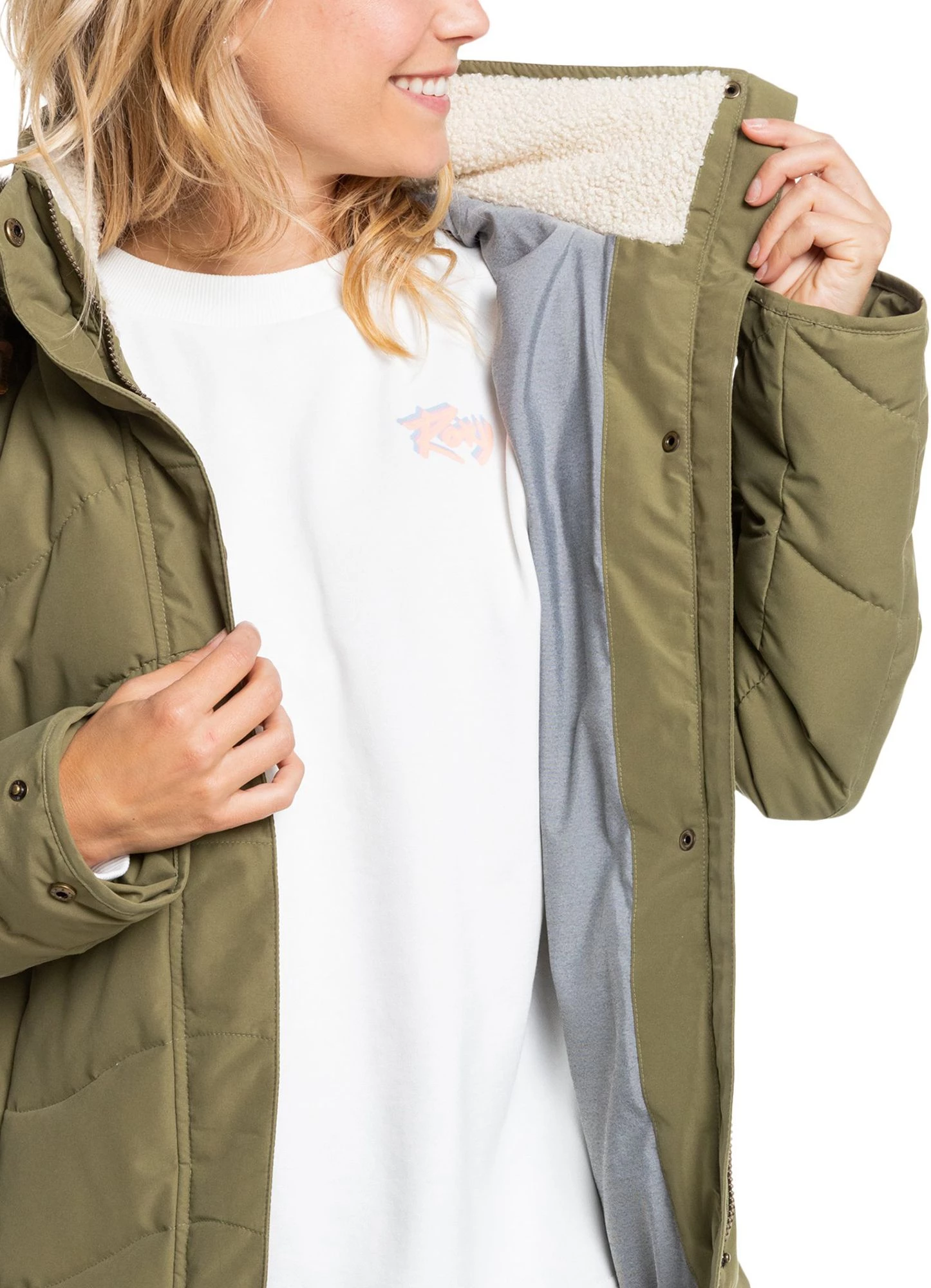 Roxy Women's Ellie Waterproof Jacket For Women Burnt Olive 6 Roxy Women's Ellie Waterproof Jacket For Women Burnt Olive - Image 6