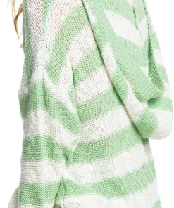 Roxy Women's Together Again Stripe Hoodie For Women Spruce Green -Cheap Roxy Shop unnamed file 731