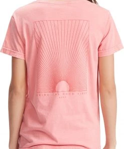 Roxy Women's Paper Lines Short Sleeve T-Shirt For Women Strawberry Pink -Cheap Roxy Shop unnamed file 771