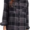 Roxy Women's Turn It Up Flannel For Women Anthracite/white