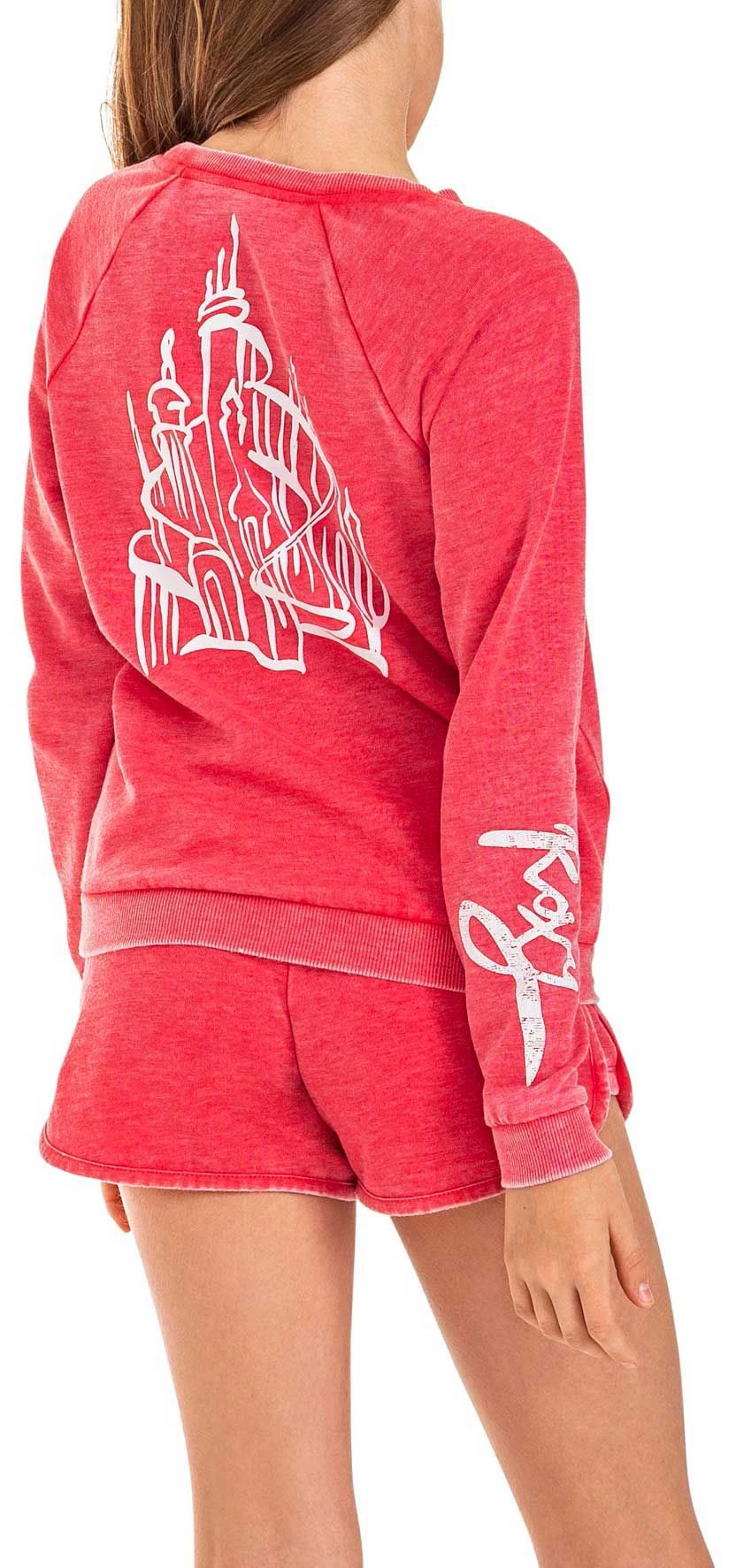 Roxy Girls' New Adventures Sweat Shorts For Girls' Red 2 Roxy Girls' New Adventures Sweat Shorts For Girls' Red - Image 2