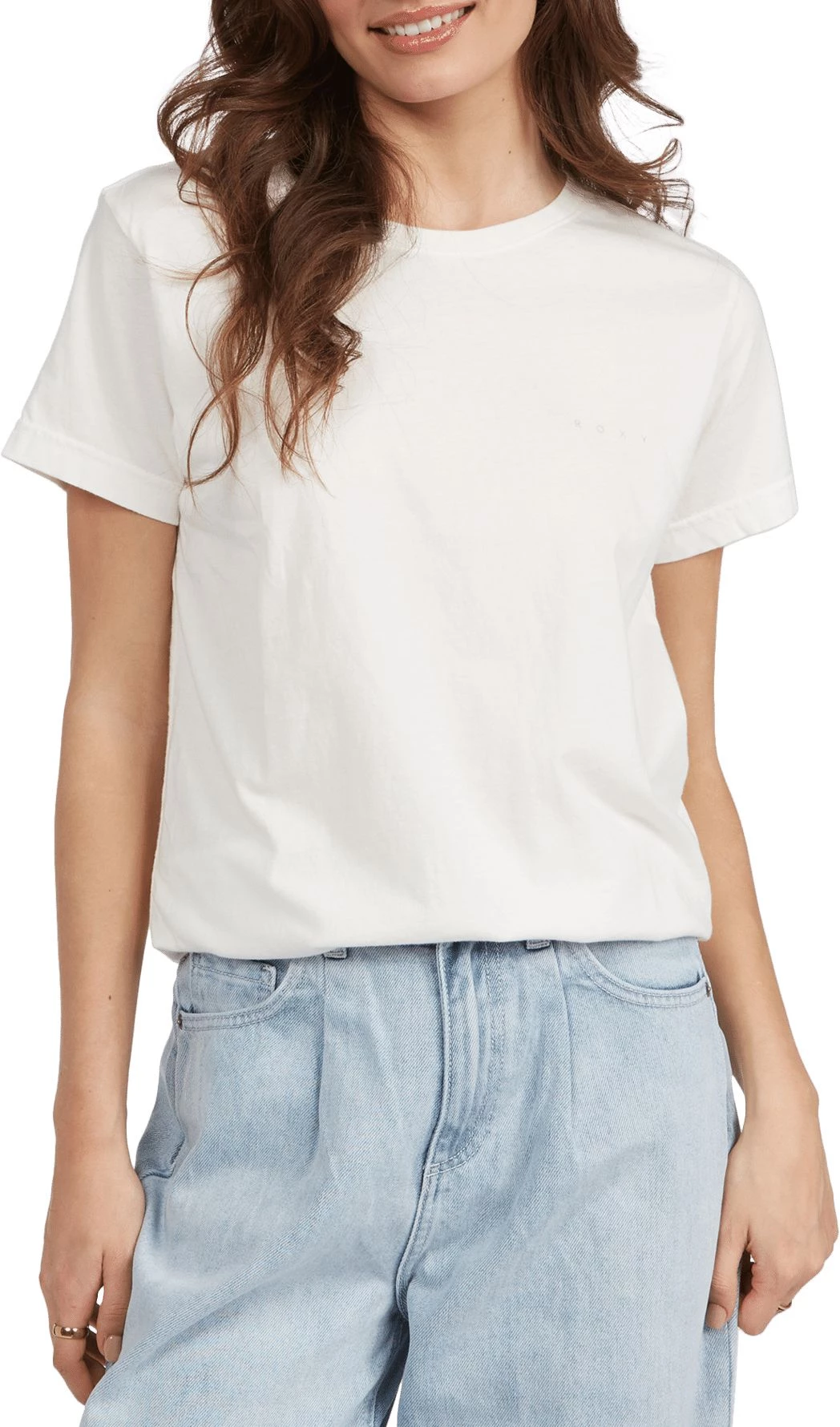 Roxy Women's Log Morning Boyfriend T-Shirt For Women Snow White 1 Roxy Women's Log Morning Boyfriend T-Shirt For Women Snow White