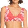 Roxy Women's Seaside Tropics Bralette Bikini Top For Women Hibiscus Seaside Tropics