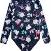 Roxy Girls' Flowers Addict Onesie Rashguard For Girls' Mood Indigo