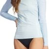 Roxy Women's Striped Long Sleeve Rashguard For Women Cool Blue Stripe