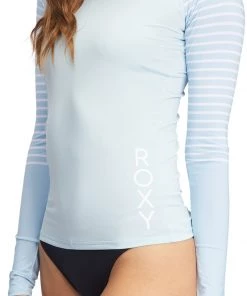 Roxy Women's Striped Long Sleeve Rashguard For Women Cool Blue Stripe -Cheap Roxy Shop unnamed file 978